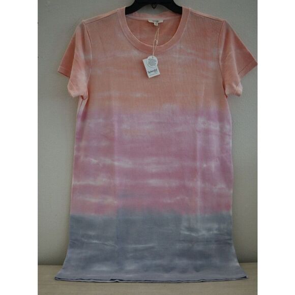 Splendid Eco RS2D74F Women's Sz M Tie Dye Ombré T-Shirt Dress w/Pockets $138 - Picture 1 of 9